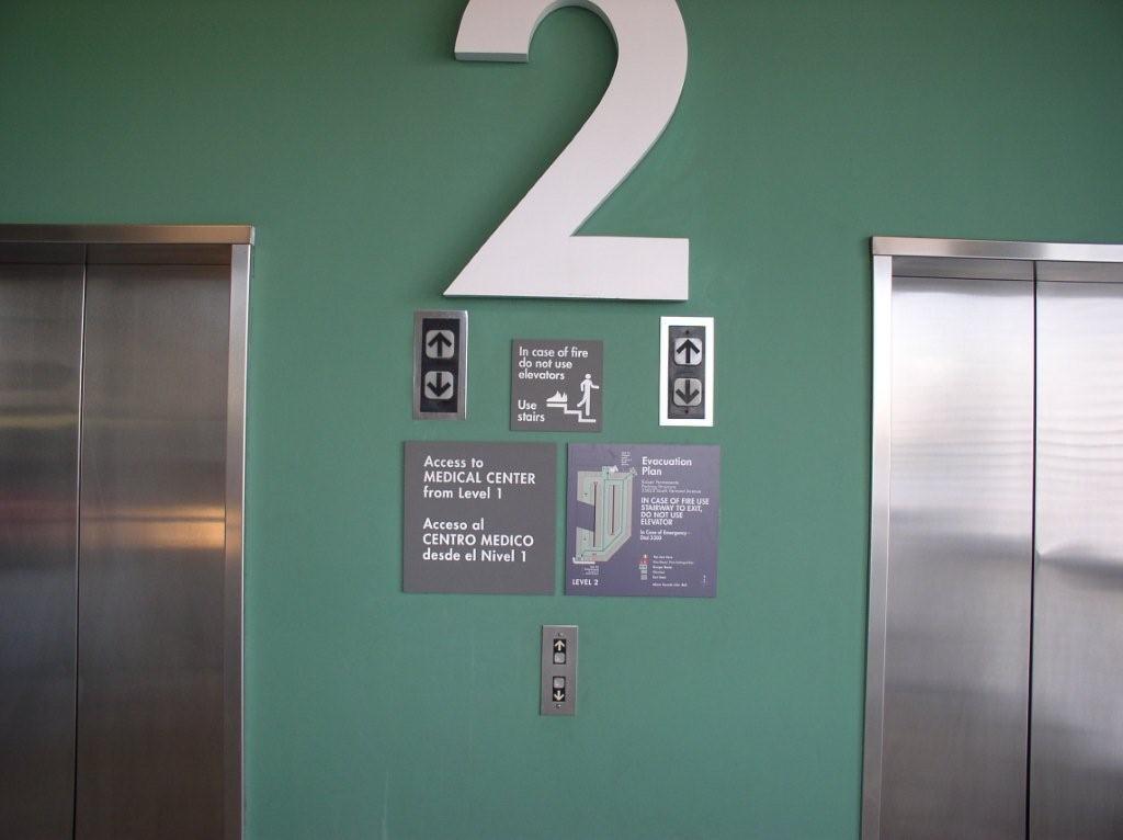 Kaiser Permanente Harbor City Parking garage Elevator Signs from BCN